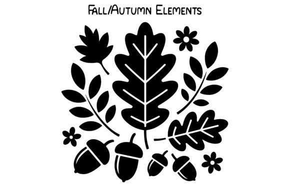 Autumn Elements Silhouette 18: A Versatile Toolkit for Fall Design