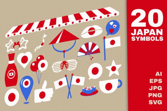 Bringing the Essence of Japan to Life with a Premium Vector Cartoon Flag Elements Set