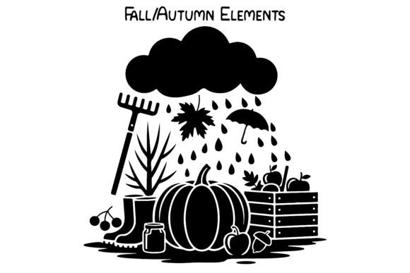 Bringing the Season to Life with Autumn Elements Silhouette 11 and Black Autumn Silhouette Set