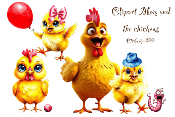 Clipart Mom and the Chickens: A Versatile Design Element for Creators