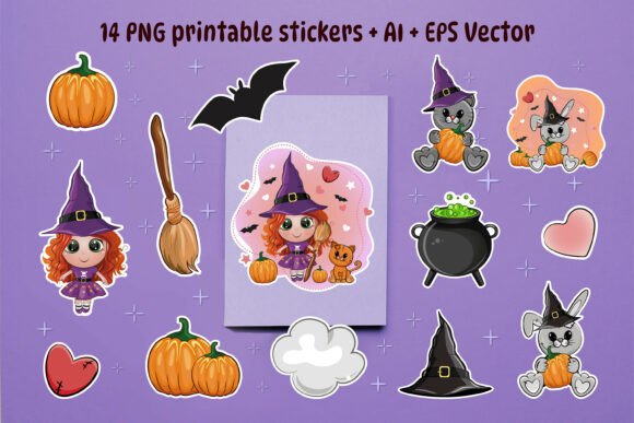 Halloween Stickers–AI EPS, SVG, PNG, JPG: A Versatile Asset for Modern Creators