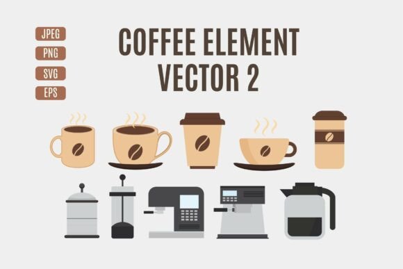 Modern Coffee Vector Elements for Design