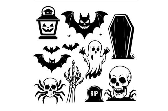 Vector Art of Halloween Elements