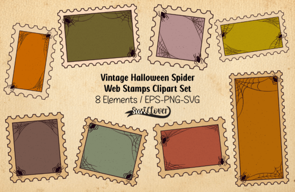 Vintage Halloween Spider Web Stamps Set: Elevating Your Spooky Designs
