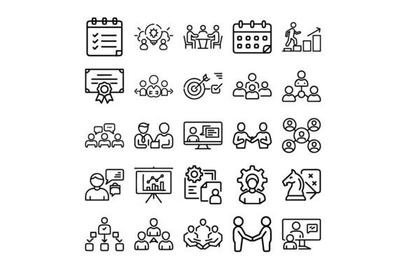 Workshop Teamwork Web Icon Set – Line: A Practical Guide for Designers